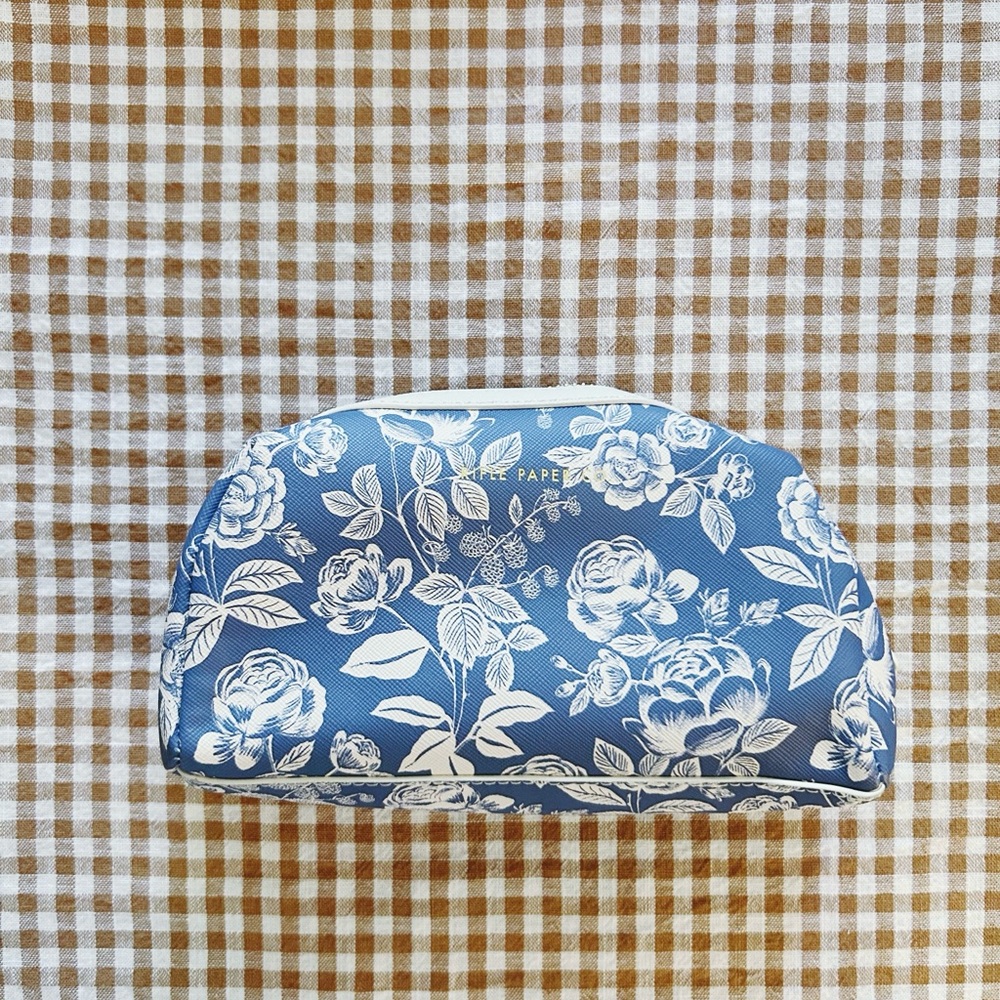 Rifle Paper Co. Blue Floral Cosmetic Pouch